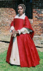 1549 Red Silk Gown